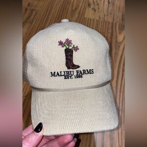 Anthropologie Tan Embroidered Trucker Hat